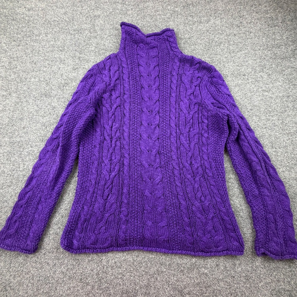 Lauren Ralph Lauren Cable Knit Mock Neck Turtleneck Knit Sweater Size L - Picture 8 of 10